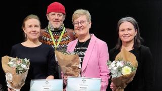 Vuoden matkailualue Suomessa -kilpailun voittajakolmikko.